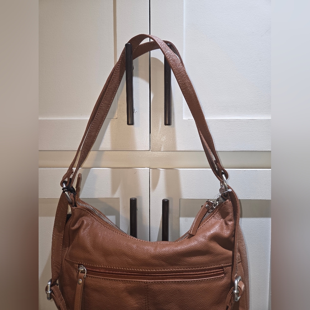 Genicci NWT Cognac Genuine Leather Shoulder Bag - Picture 9 of 9